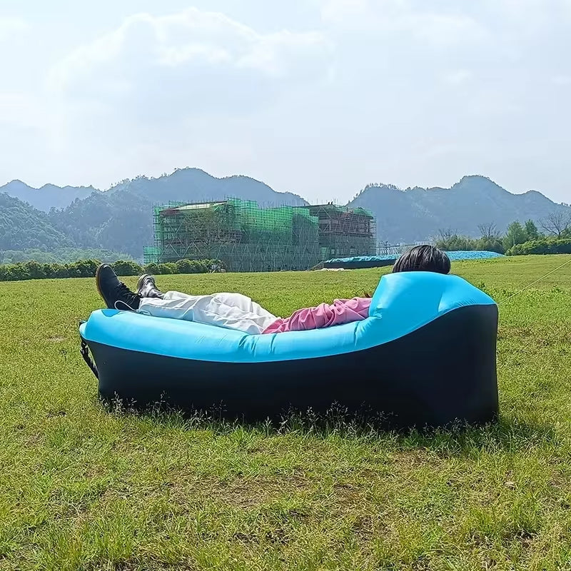 🌬️ Inflatable Air Sofa Bed – Portable Waterproof Lazy Lounger for Outdoor & Beach, No Pump Needed – 240×70cm