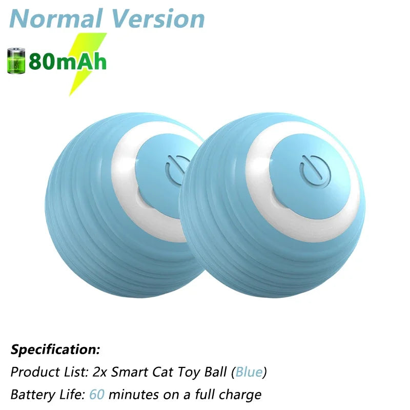 Smart Cat Toy Ball – Interactive Electric Rolling Ball with USB Charging, Auto Obstacle Avoidance & 2 Modes, Silicone Shell, for Cats and Small Dogs, Indoor Use! (1.7" Diameter)