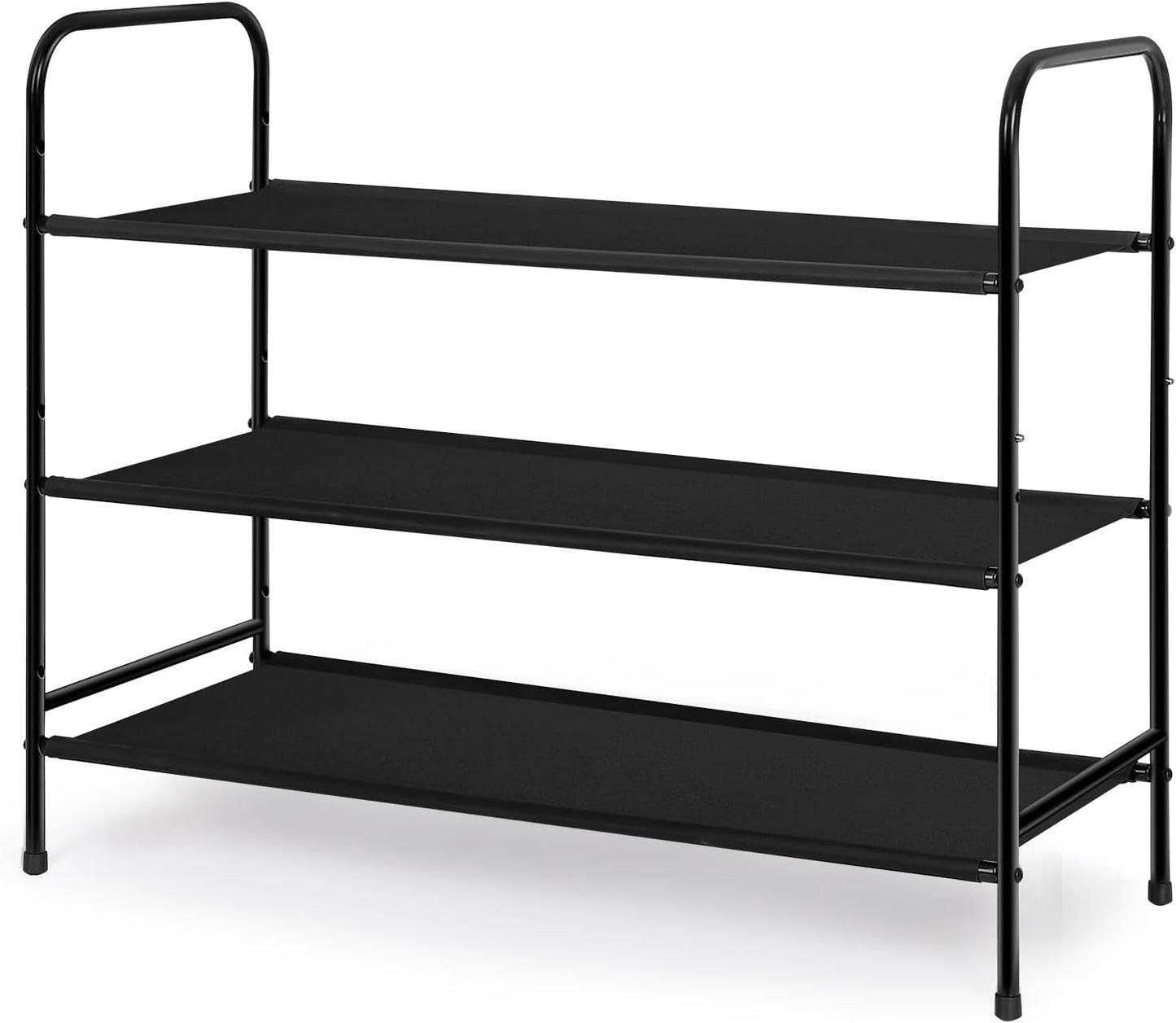 3-Tier Fabric Shoe Rack Organizer – Freestanding Light Gray Shoe Shelf for Closet, Entryway, or Bedroom | Space-Saving Storage