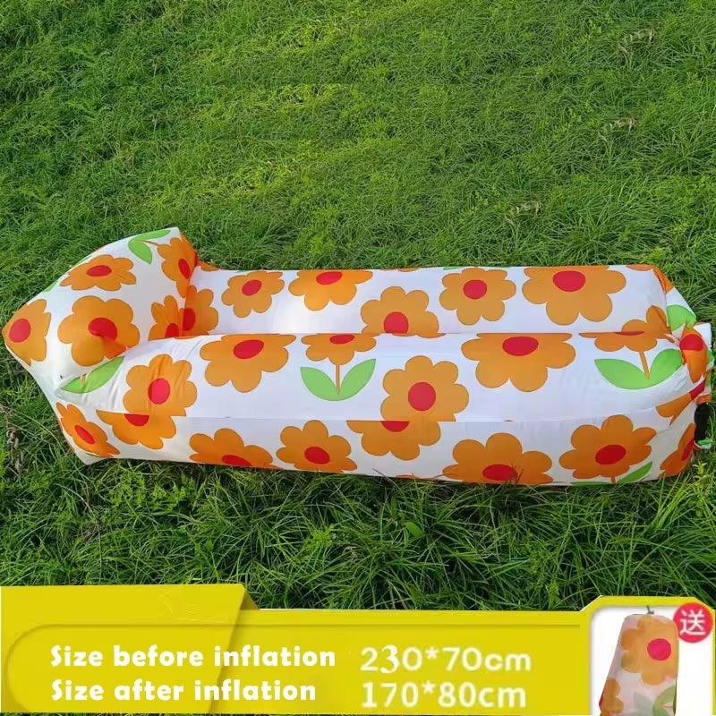 🌬️ Inflatable Air Sofa Bed – Portable Waterproof Lazy Lounger for Outdoor & Beach, No Pump Needed – 240×70cm