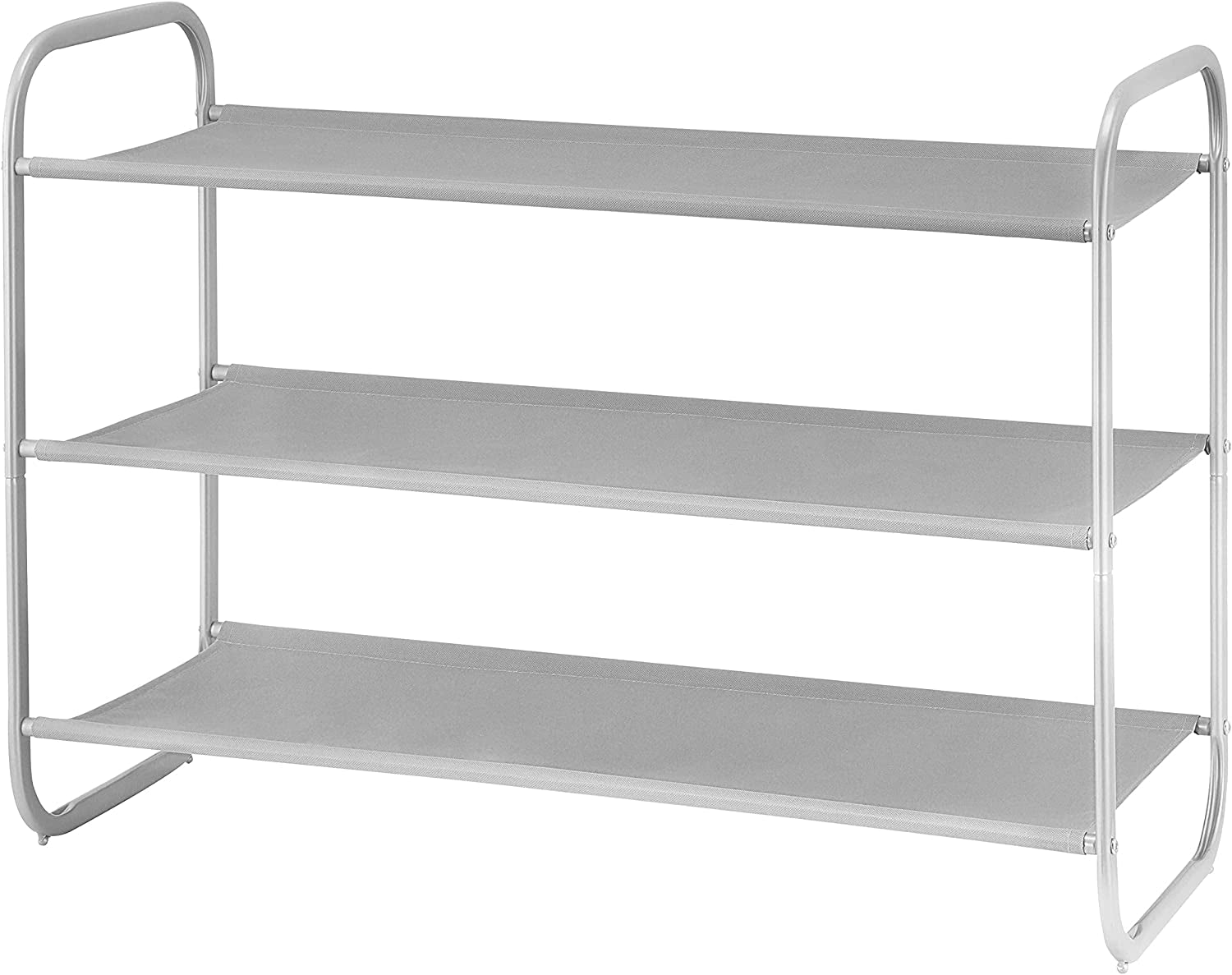 3-Tier Fabric Shoe Rack Organizer – Freestanding Light Gray Shoe Shelf for Closet, Entryway, or Bedroom | Space-Saving Storage