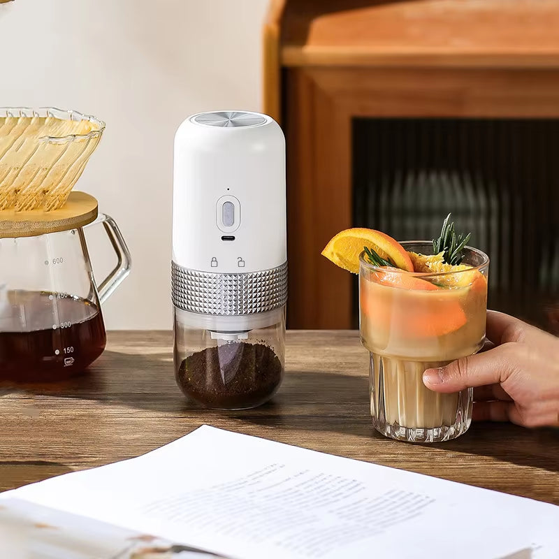USB Rechargeable Electric Coffee Grinder – Wireless Portable Coffee Bean Mill with Ceramic Grinding Core, Adjustable Coarseness, One-Hand Operation – Compact for Home, Office, Travel