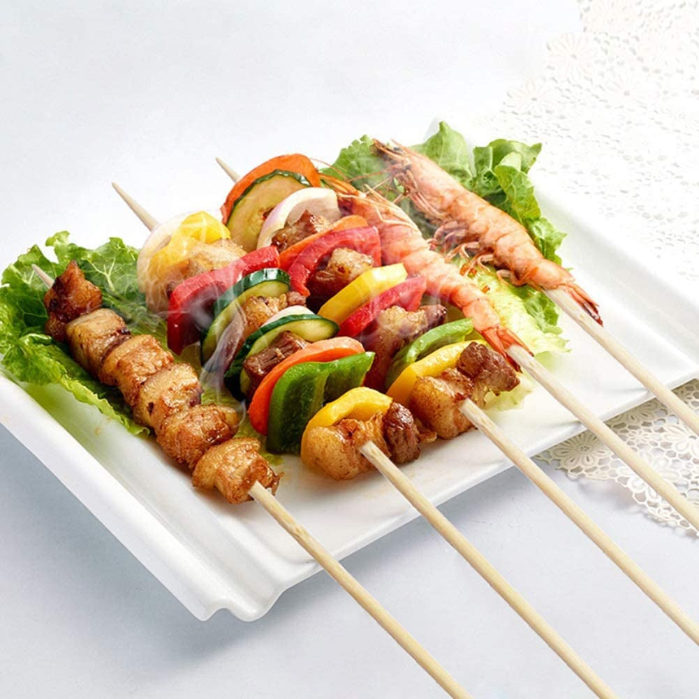 8-Inch Bamboo Skewers (100 Pack) – Natural BBQ Sticks for Grilling, Kabobs, Fruit, Chocolate Fountain, Appetizers, Arts & Crafts – Eco-Friendly Wooden Skewers