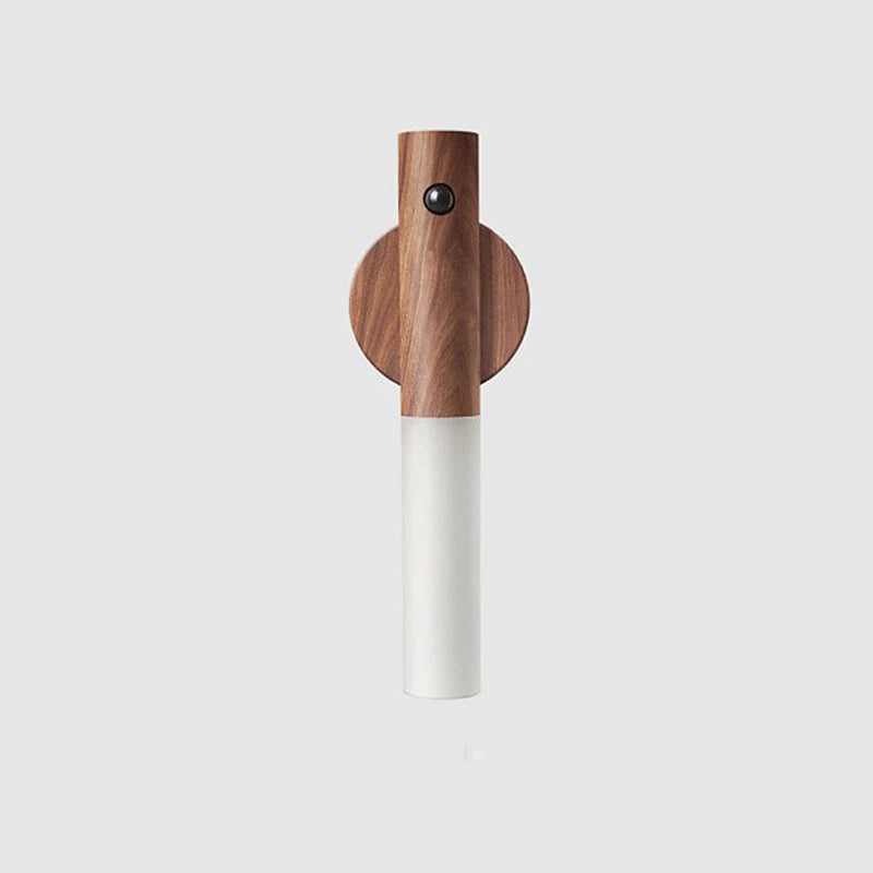 ✨SenseGlide Magnetic Motion Sensor Night Light – Wireless LED Wood-Style Lamp for Home Harmony