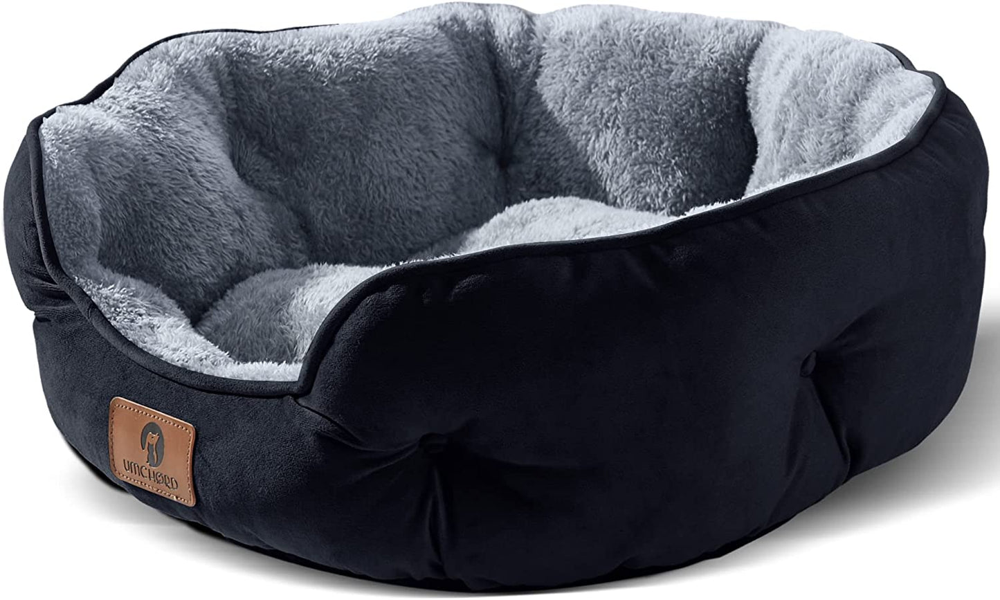 🐾 Small Dog & Cat Bed – 20” Extra Soft Sherpa Fleece Pet Bed with Anti-Slip & Water-Resistant Oxford Bottom, Brown