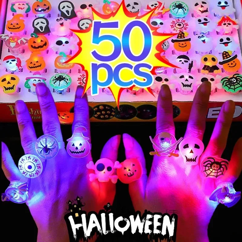 10/50Pcs Luminous Halloween Rings