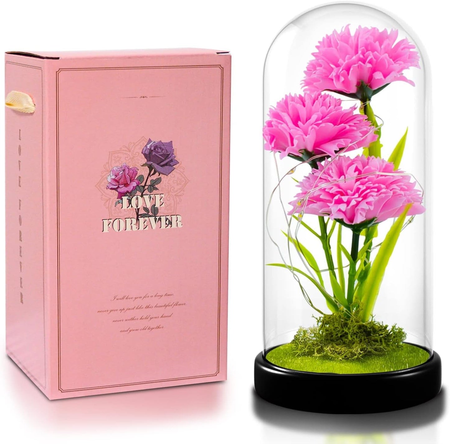 Sunflower Gift for Women – Preserved Artificial Sunflower in Glass Dome with LED Lights | Romantic Birthday, Christmas, Valentine’s, or Mother’s Day Gift