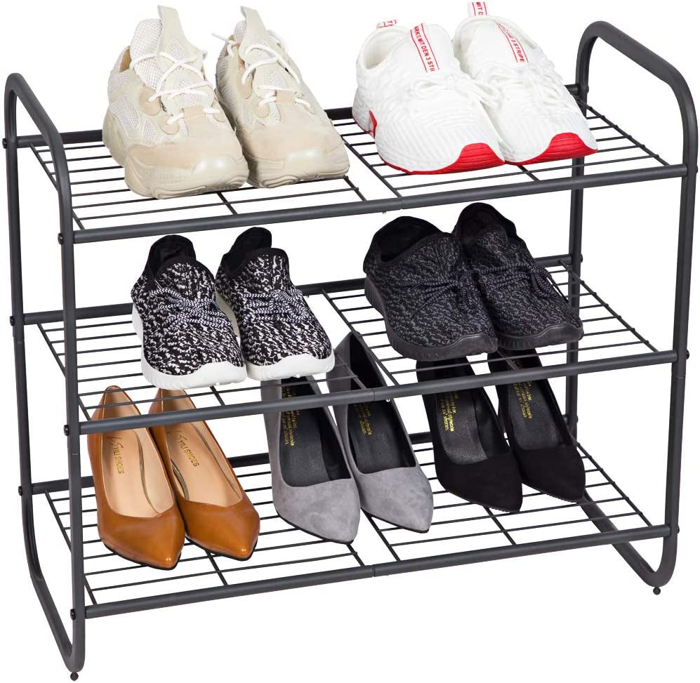 3-Tier Fabric Shoe Rack Organizer – Freestanding Light Gray Shoe Shelf for Closet, Entryway, or Bedroom | Space-Saving Storage